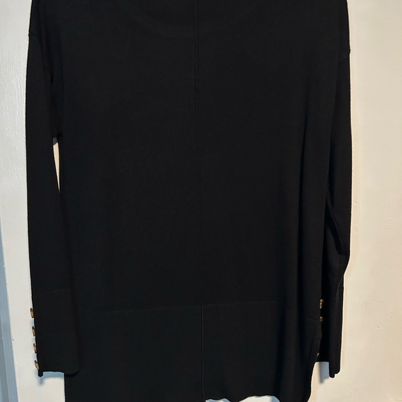 Black tunic length split hem sweater - Picture 3 of 5